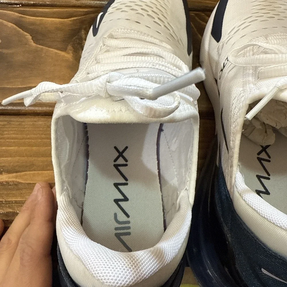 Size‎ 11.5- Women's Air Max 270 White Armory Navy Blue Slate HQ1646-100 Sneakers